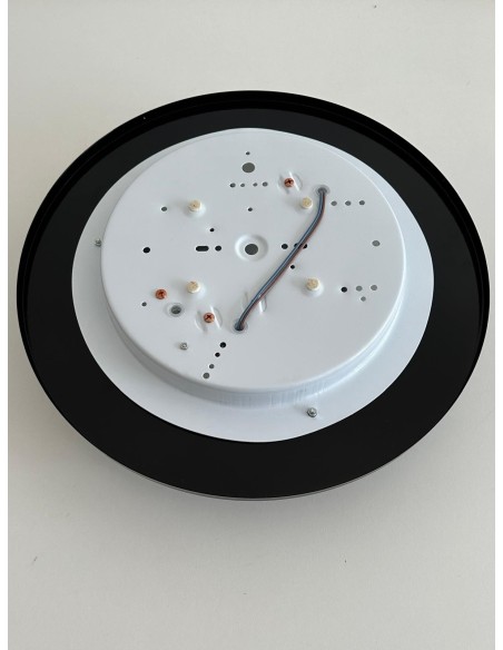 Plafón con cristal opal redondo 2xe27 max 60w 230v negro